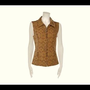 ‘SG’ Tapestry Zip Front Vest (Plus)